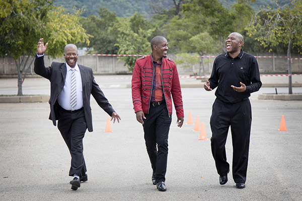 Previous Highway Heroes Themba Vilakazi (2015), Phillip Mhlaolo Mtembu (2017) and Stephen Meje (2018) share a light moment at the launch