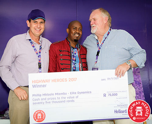 Phillip Mhlaolo Mtembu winner of 2017 Highway Heroes